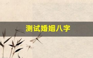 测试婚姻八字(测试婚姻能不能走到最后)