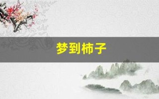 梦到柿子(孕妇梦到柿子)