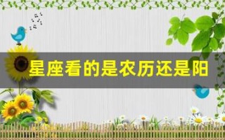星座看的是农历还是阳历(星座看的是农历还是阳历的)