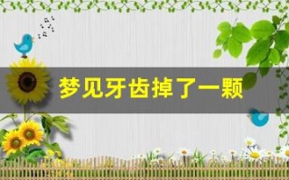 梦见牙齿掉了一颗(做梦牙齿掉了几颗是什么预兆)