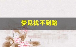 梦见找不到路(女人做梦迷路 一直找路)