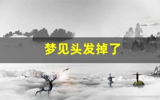 梦见头发掉了(梦见头发掉了一大片)