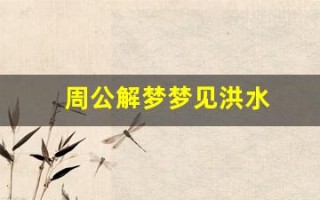 周公解梦梦见洪水(周公解梦梦见洪水把房)