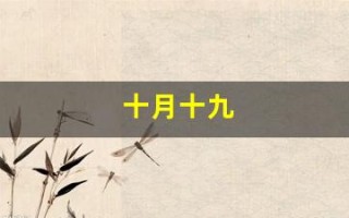 十月十九(十月十九农历是什么日子)