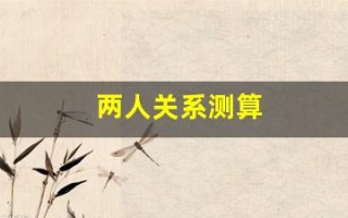 两人关系测算(两人关系测算方法)