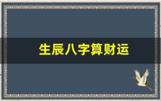 生辰八字算财运(生辰八字算财运准吗)