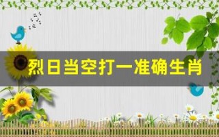 烈日当空打一准确生肖(烈日当空打一准确生肖提问)