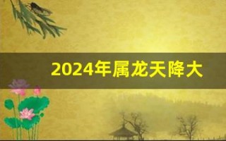 2024年属龙天降大喜(2024年属龙天降大喜男龙还是女龙)