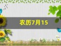 农历7月15(农历7月15是什么节)