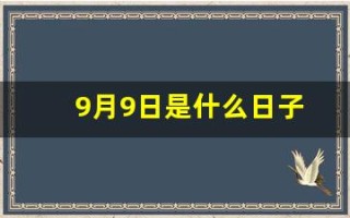 9月9日是什么日子(每年11月9日是什么日子)