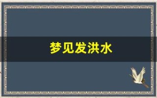 梦见发洪水(梦见发洪水自己逃生成功)