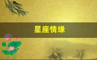 星座情缘(星座情缘文字游戏)