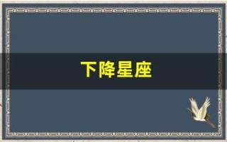 下降星座(下降星座怎么看)