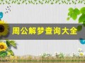 周公解梦查询大全(周公解梦旧版原版大全)