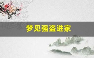 梦见强盗进家(梦见强盗进家抢东西)