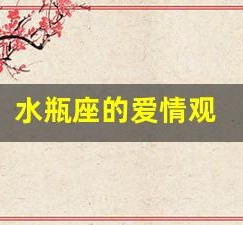 水瓶座的爱情观