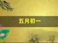 五月初一(五月初一出生的女孩有什么说法)
