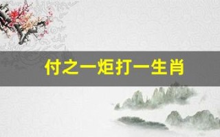 付之一炬打一生肖(付之一炬打一数字)