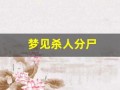 梦见杀人分尸(梦见把人剁成一块一块的)