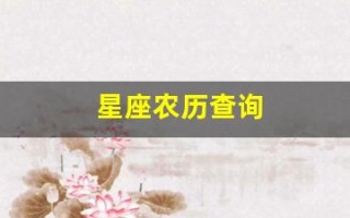 星座农历查询(星座农历查询精准查询)