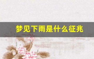 梦见下雨是什么征兆(梦见下雨是什么征兆 女性)