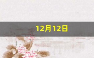 12月12日(12月12日是什么日子)