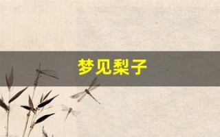 梦见梨子(梦见梨子树结满成熟的果子)
