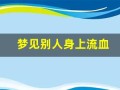 梦见别人身上流血(梦见别人身上流了好多血)