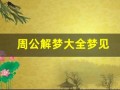 周公解梦大全梦见(周公解梦免费自查)