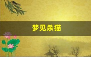 梦见杀猫(梦见杀猫见血是啥兆头)