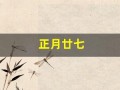 正月廿七(正月廿七怎么读)