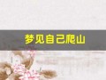 梦见自己爬山(梦见自己爬山很陡峭很害怕)