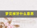 梦见掉牙什么意思(梦见掉牙什么意思)