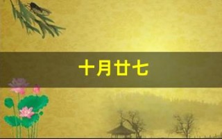 十月廿七(十月廿七是农历多少号)