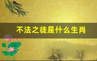 不法之徒是什么生肖(不法之徒是啥意思)