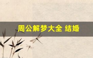 周公解梦大全 结婚(周公解梦大全 结婚准不准)