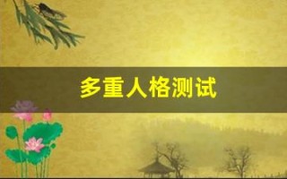 多重人格测试(多重人格测试题)