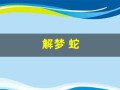 解梦 蛇(周公解梦 蛇)