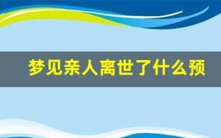 梦见亲人离世了什么预兆(梦见奶奶离世了什么预兆)