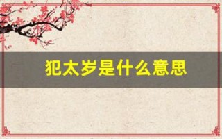 犯太岁是什么意思(犯太岁是什么意思怎么破解)