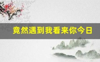 竟然遇到我看来你今日运势为负数(告诉我今日运势吧)