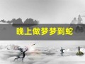 晚上做梦梦到蛇(晚上梦见蛇好不好)