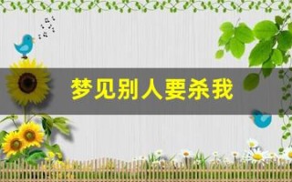 梦见别人要杀我(梦见有人要害我但是没得逞)