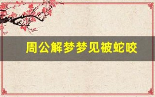 周公解梦梦见被蛇咬(梦见被蛇咬什么预兆周公解梦)