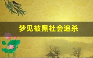 梦见被黑社会追杀(梦见被黑社会追杀)