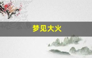 梦见大火(梦见大火烧房子是什么兆头)