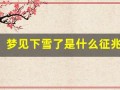 梦见下雪了是什么征兆 女性(梦见下雪了是什么征兆 女性周公解梦)