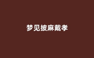 梦见披麻戴孝(梦见披麻戴孝是怎么回事)