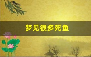 梦见很多死鱼(男人梦见死鱼什么预兆)